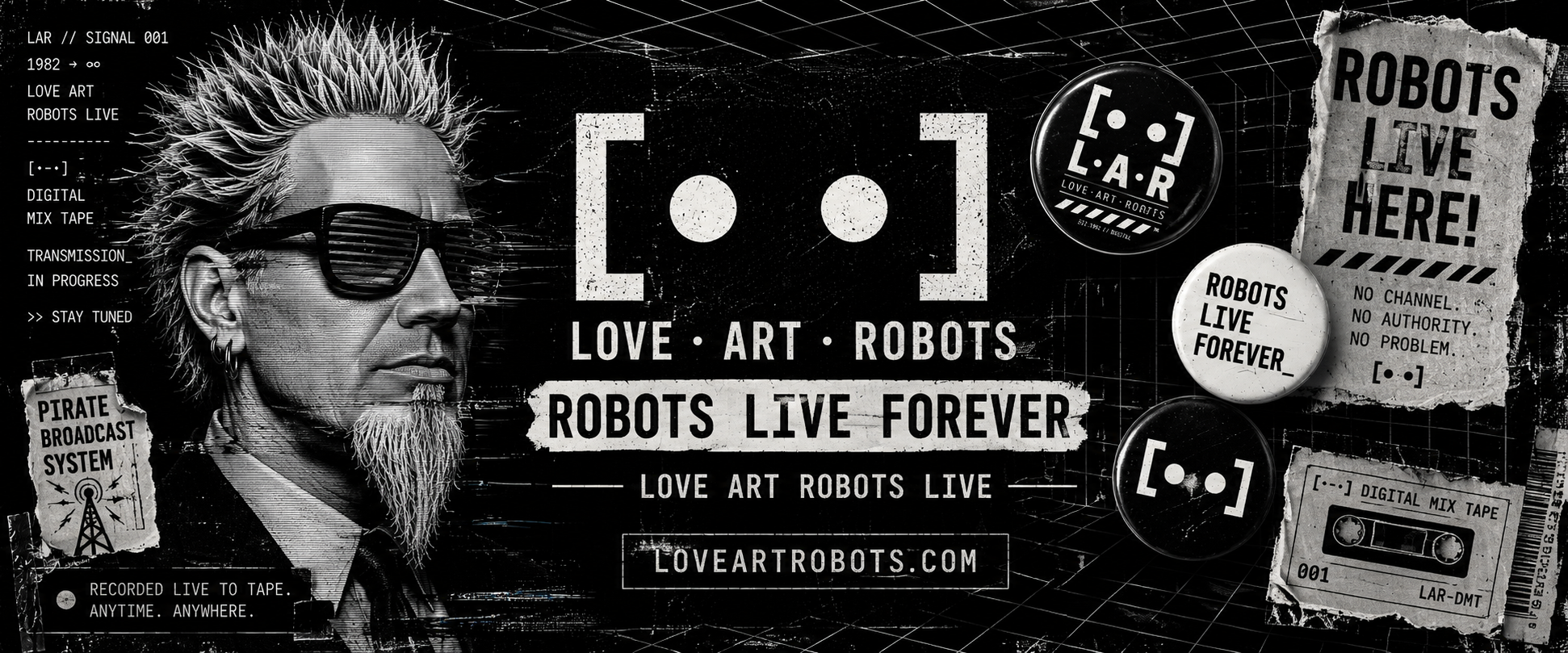 LOVE ART ROBOTS paste-up board